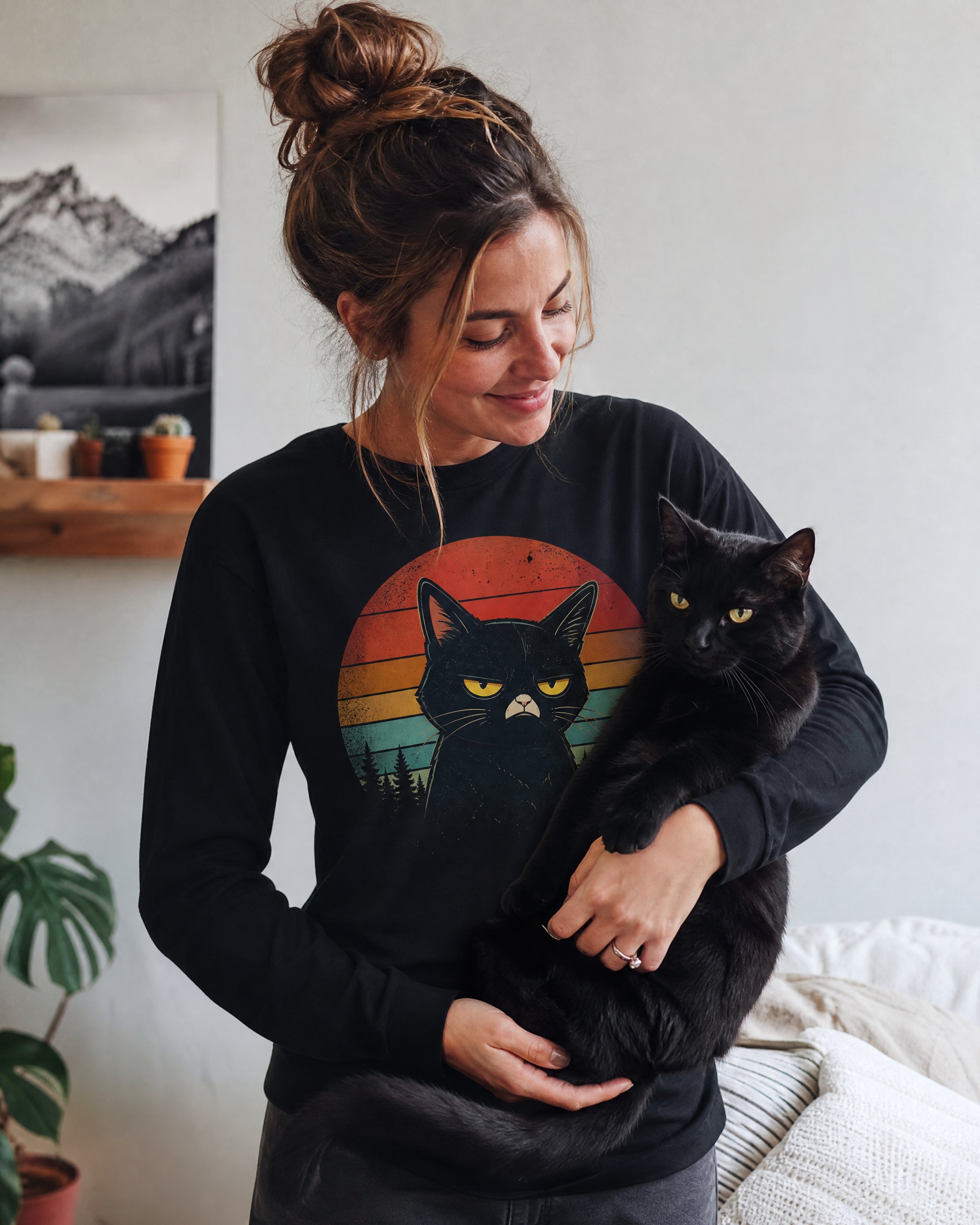 Person wearing a Cranky Kitten long sleeve
