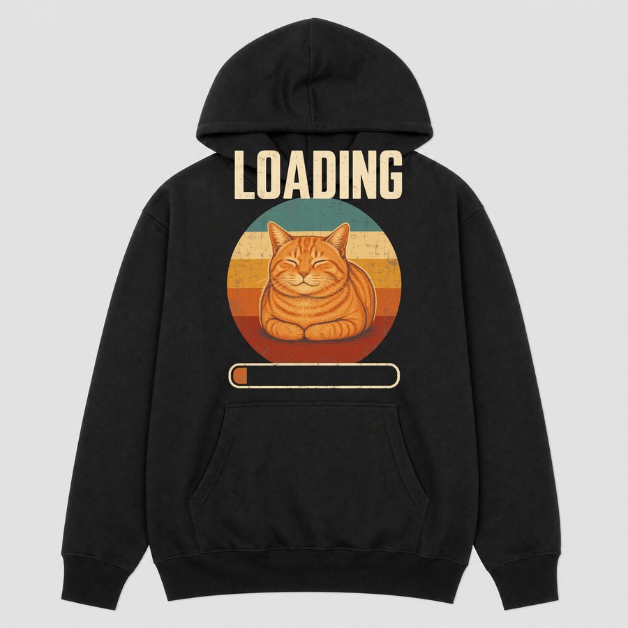 Loading Cat Loaf Mode Lazy Cat Retro — funny cat hoodie