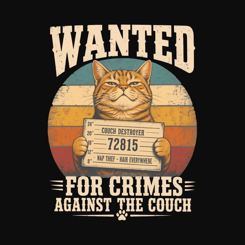 Wanted For Crimes Against The Couch Cat — funny cat hoodie