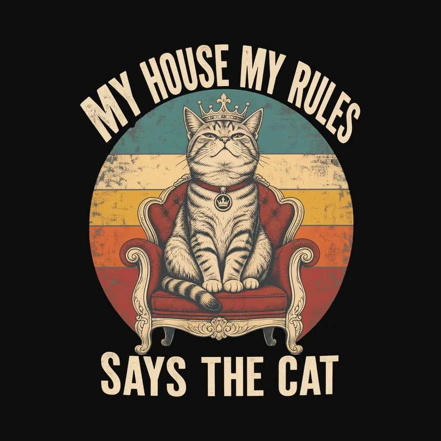 My House My Rules Says The Cat Retro — funny cat hoodie