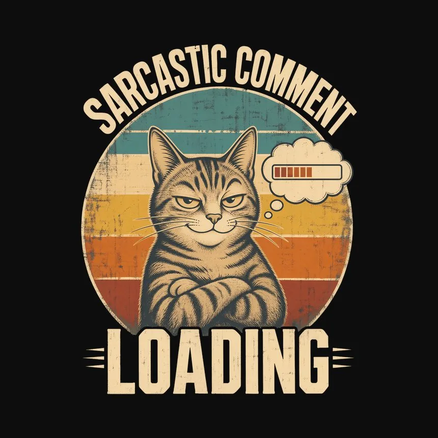 Sarcastic Comment Loading Sassy Cat Retro — funny cat hoodie