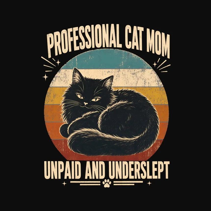 Professional Cat Mom Unpaid And Underslept — funny cat hoodie