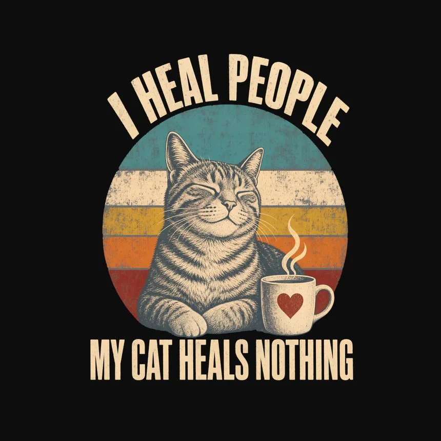 I Heal People My Cat Heals Nothing Cat Design — funny cat hoodie
