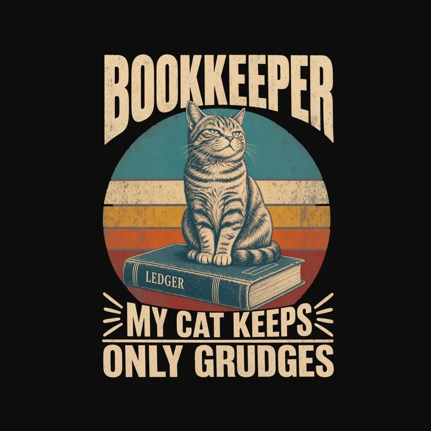 Bookkeeper My Cat Keeps Only Grudges Cat Design — funny cat hoodie