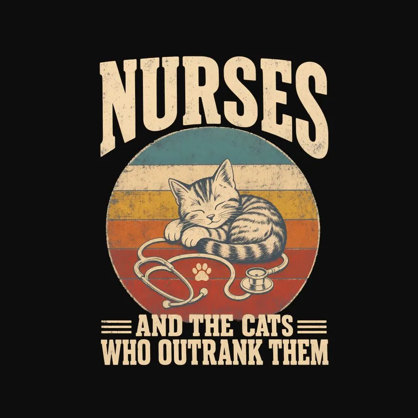 Nurses And The Cats Who Outrank Them Cat Design — funny cat hoodie