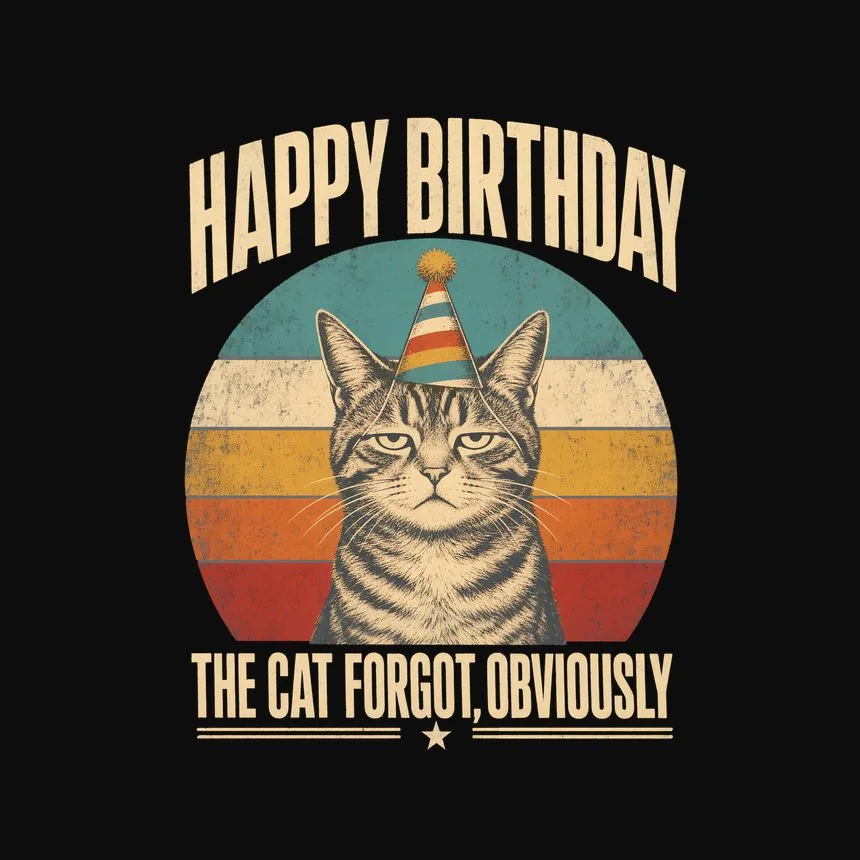 Happy The Cat Forgot, Obviously Retro Cat Design — funny cat hoodie