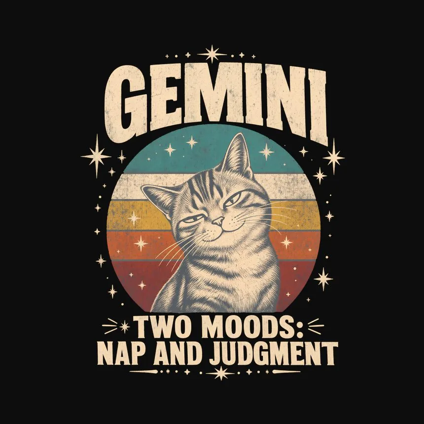 Gemini Two Moods Nap And Judgment Cat Design — funny cat hoodie