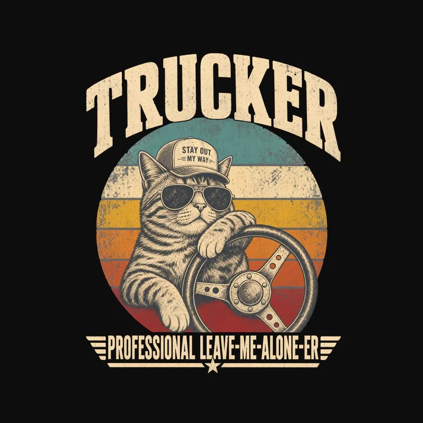 Trucker Professional Leave-Me-Alone-Er Cat Design — funny cat hoodie