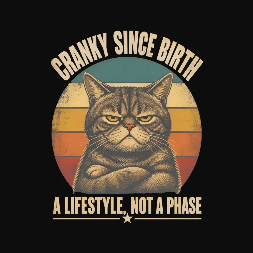 Cranky Since Birth A Lifestyle Not A Phase — funny cat hoodie
