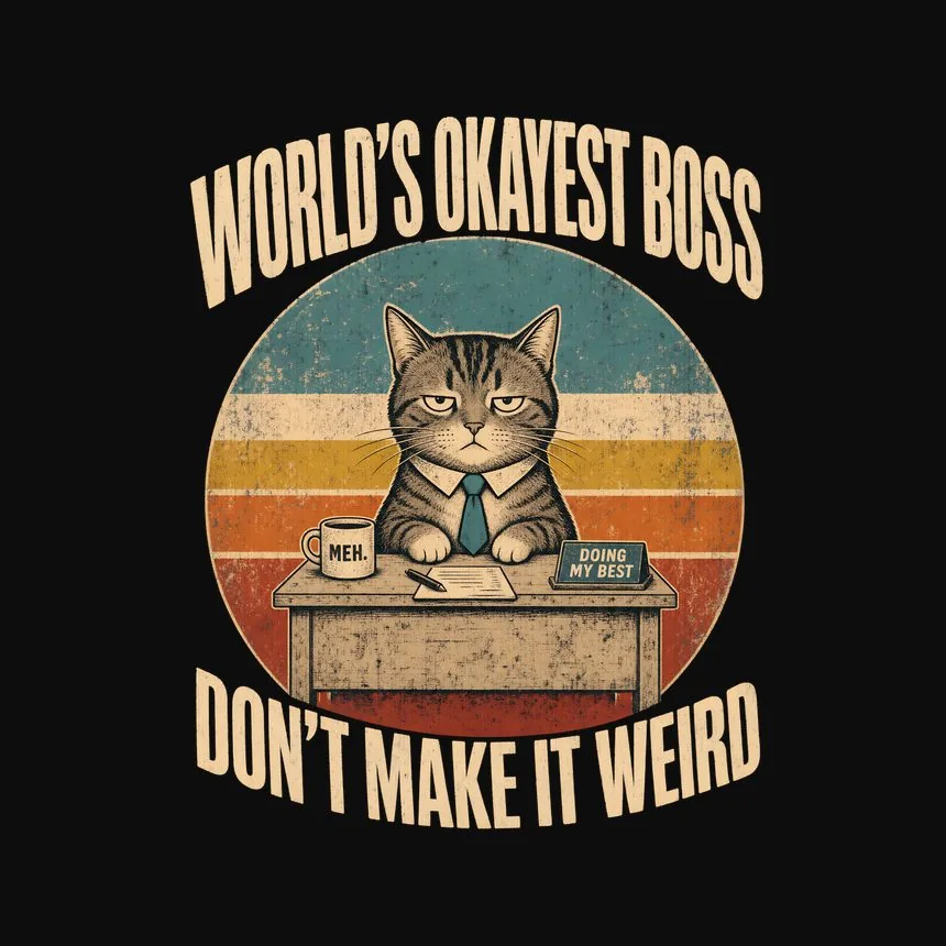 World'S Okayest Boss Don'T Make It Weird — funny cat hoodie