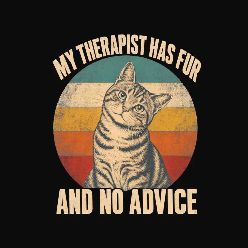 My Therapist Has Fur And No Advice Cat Design — funny cat hoodie
