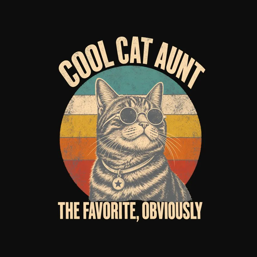 Cool Cat Aunt The Favorite, Obviously Cat Design — funny cat hoodie