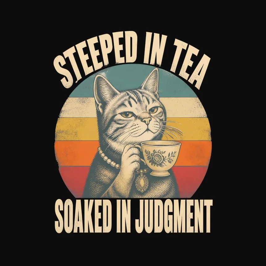 Steeped In Tea Soaked In Judgment Cat — funny cat hoodie
