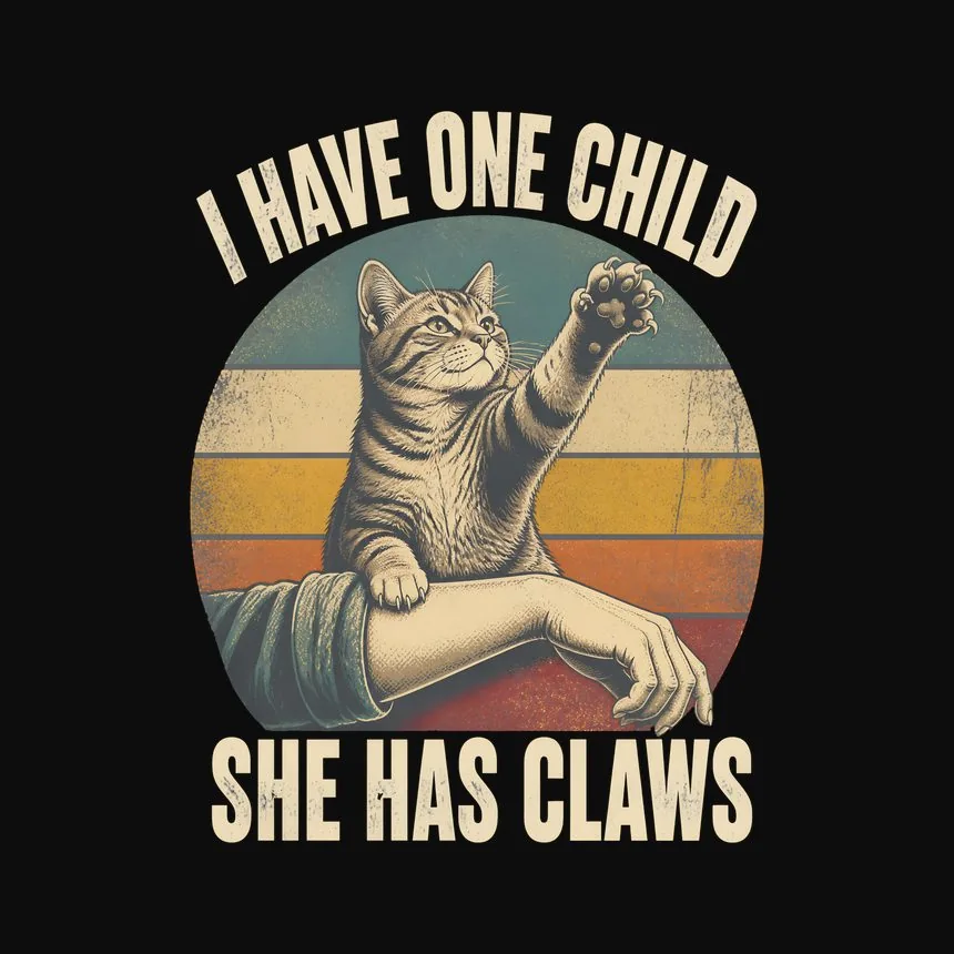 I Have One Child She Has Claws — funny cat hoodie