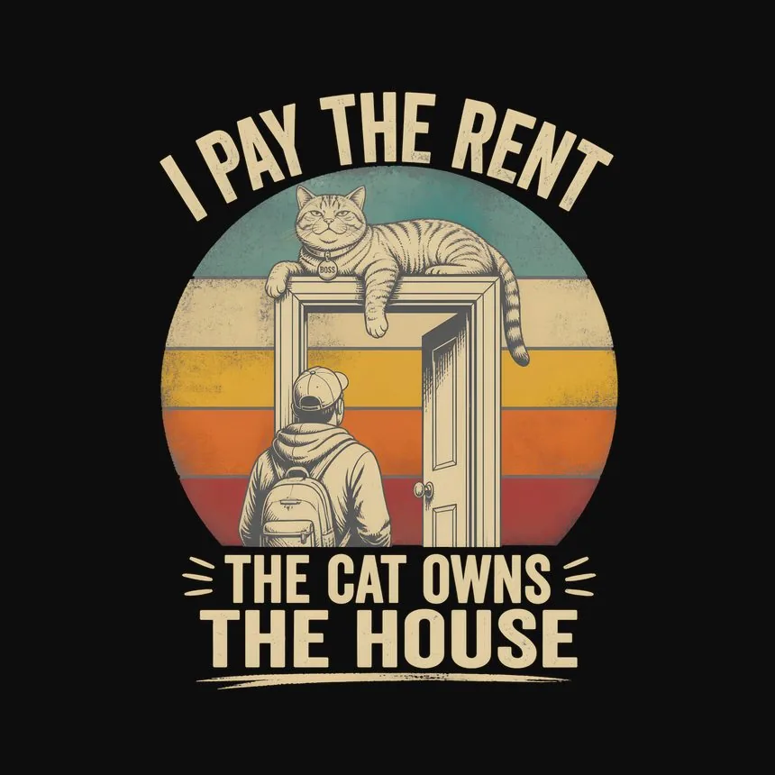 I Pay The Rent The Cat Owns The House — funny cat hoodie