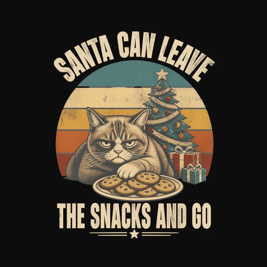 Santa Leave The Snacks And Go Naughty Cat — funny cat hoodie