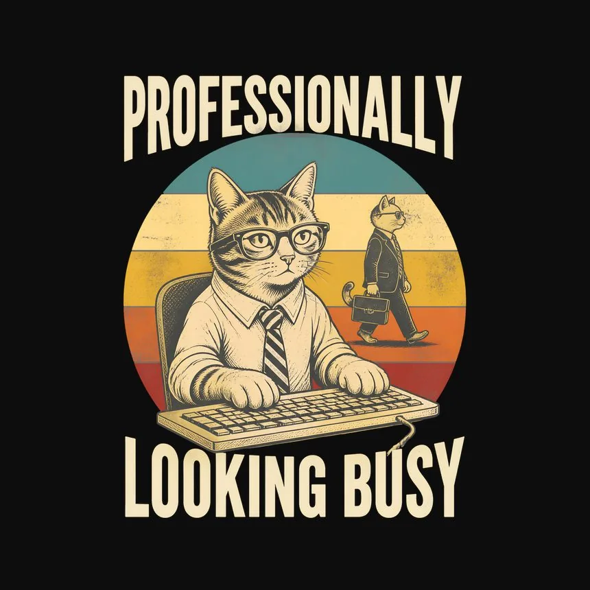 Professionally Looking Busy Cat — funny cat hoodie