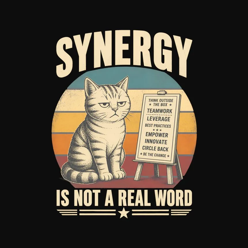 Synergy Is Not A Real Word Cat — funny cat hoodie