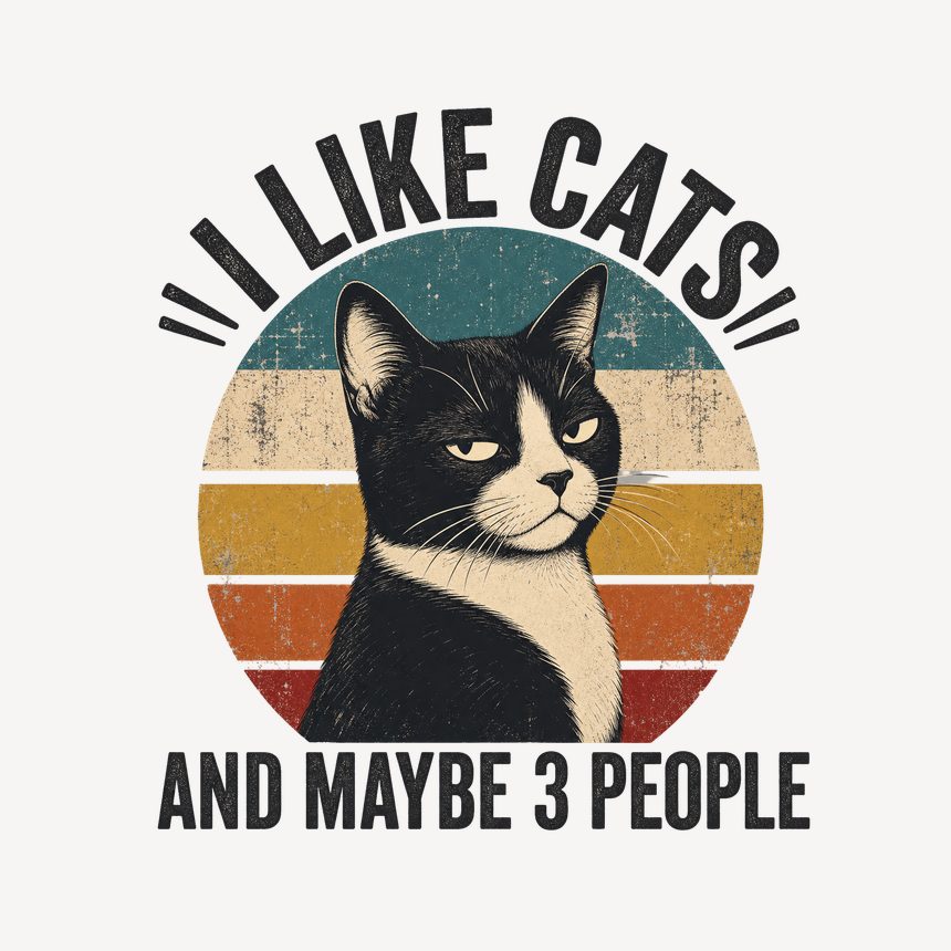 I Like Cats And Maybe 3 People Retro Cat — funny cat mug