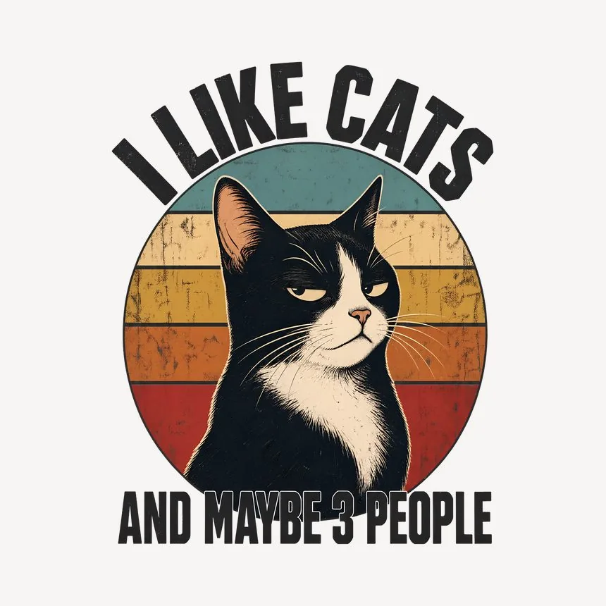 I Like Cats And Maybe 3 People Retro Cat — funny cat mug