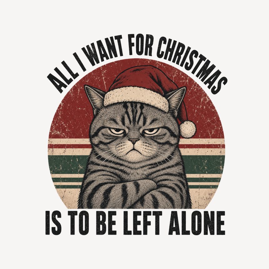 All I Want Is To Be Left Alone Holiday Cat — funny cat mug