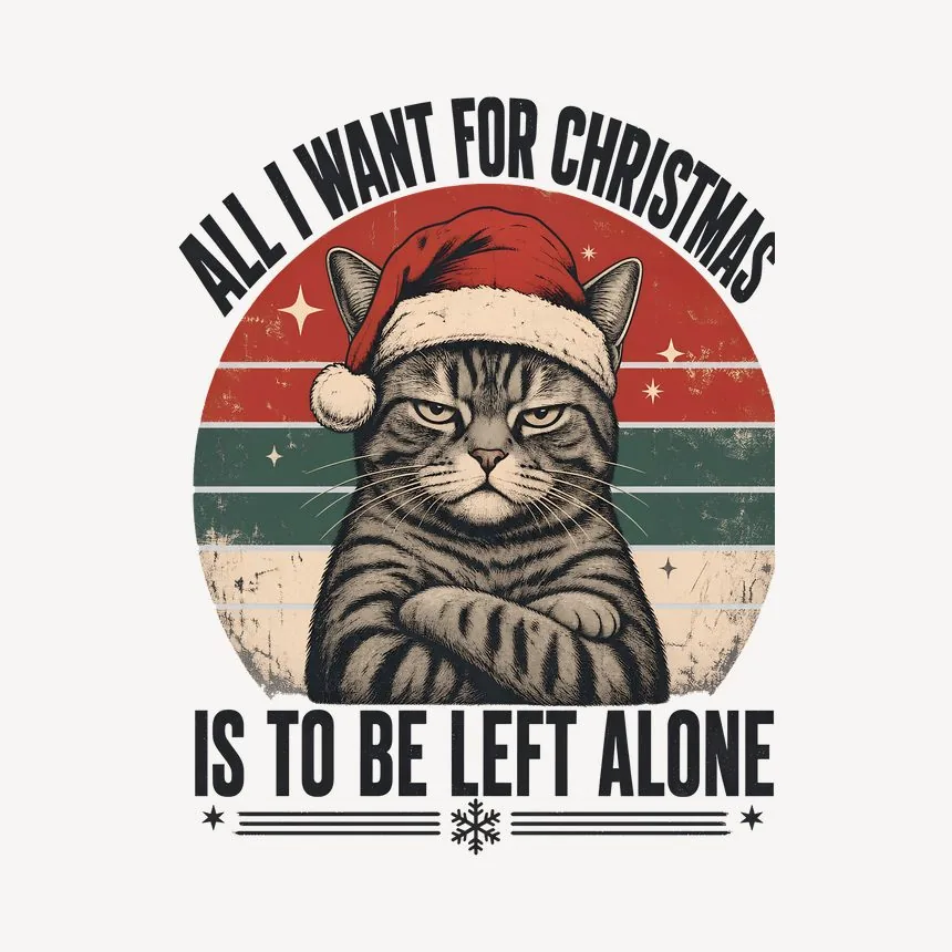 All I Want Is To Be Left Alone Holiday Cat — funny cat mug