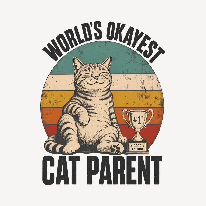 Worlds Okayest Cat Parent Retro Cat — funny cat mug