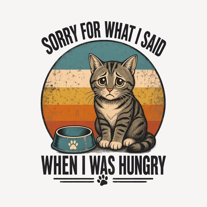 Sorry For What I Said When Hungry Cat Retro — funny cat mug