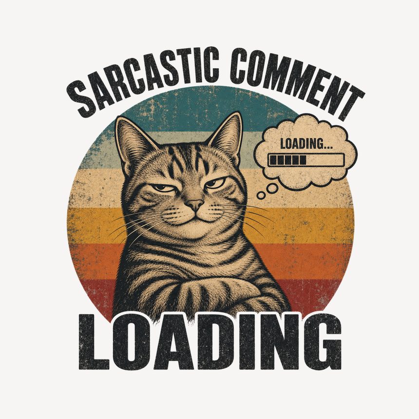 Sarcastic Comment Loading Sassy Cat Retro — funny cat mug