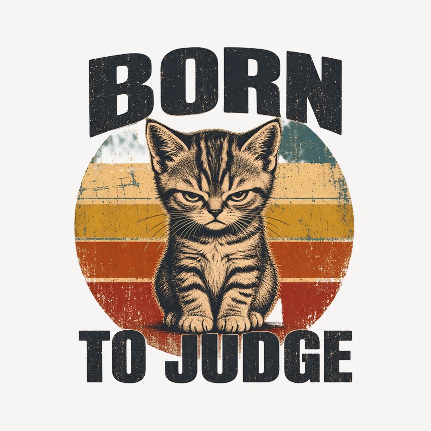 Born To Judge Sassy Kitten Retro Design — funny cat mug