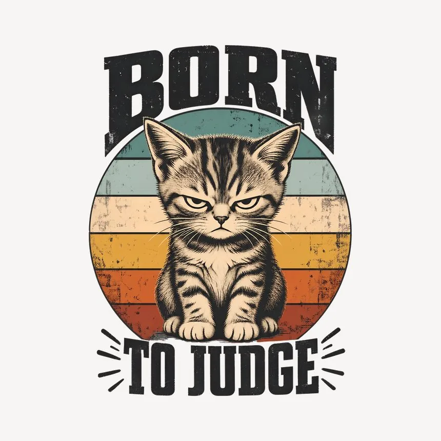 Born To Judge Sassy Kitten Retro — funny cat mug