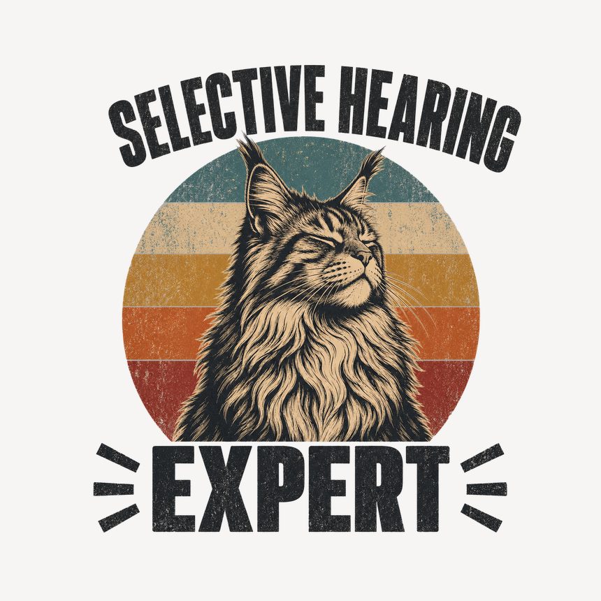 Selective Hearing Expert Maine Coon Retro — funny cat mug