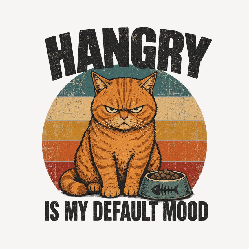 Hangry Is My Default Mood Cat Retro — funny cat mug