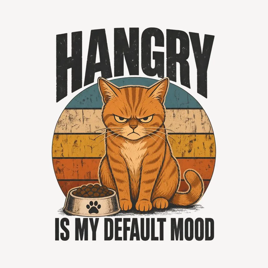 Hangry Is My Default Mood Cat Retro — funny cat mug