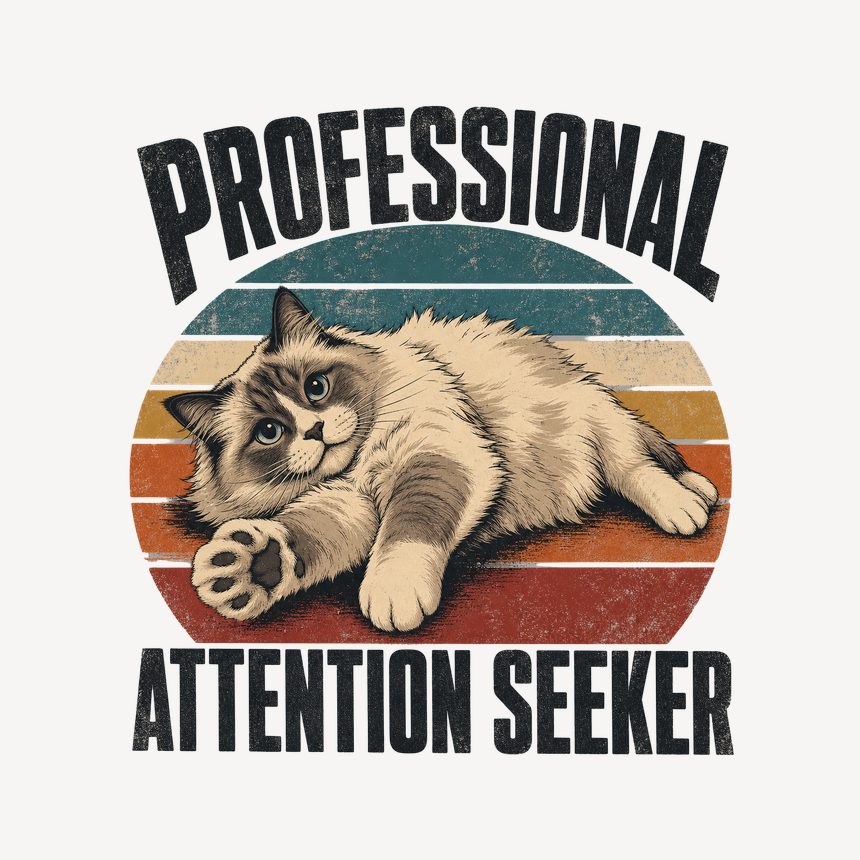 Professional Attention Seeker Cat Retro — funny cat mug