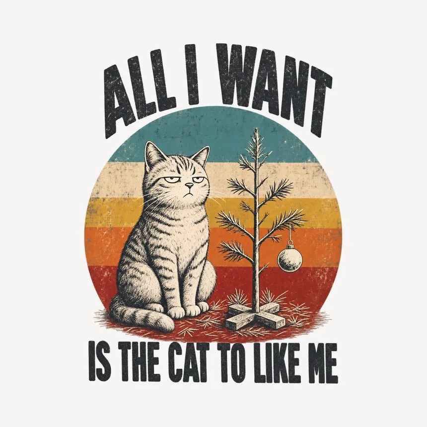 All I Want Is The Cat To Like Me Retro Cat Design — funny cat mug