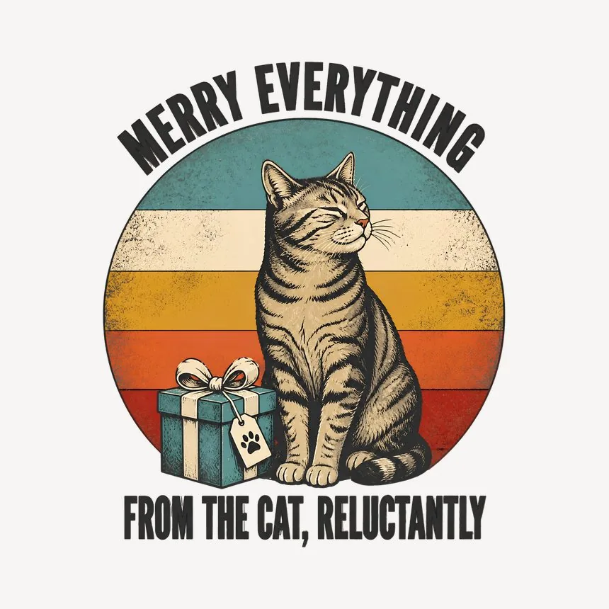 Merry Everything From The Cat, Reluctantly — funny cat mug