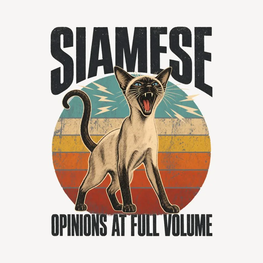 Siamese Opinions At Full Volume Retro Cat Design — funny cat mug