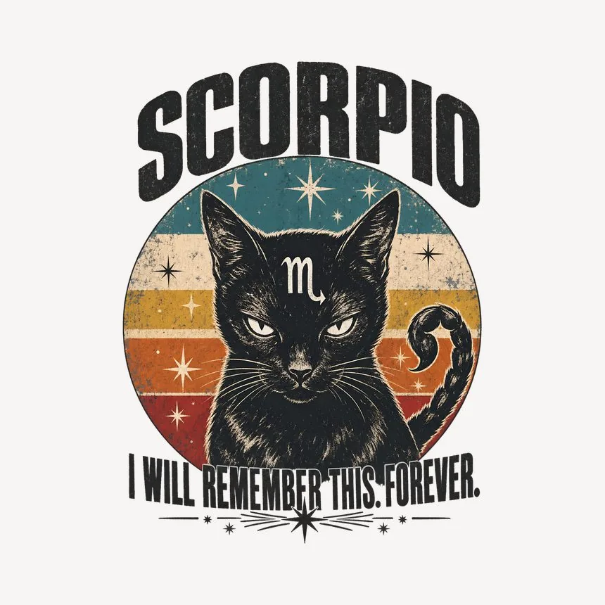Scorpio I Will Remember This. Forever. Cat Design — funny cat mug