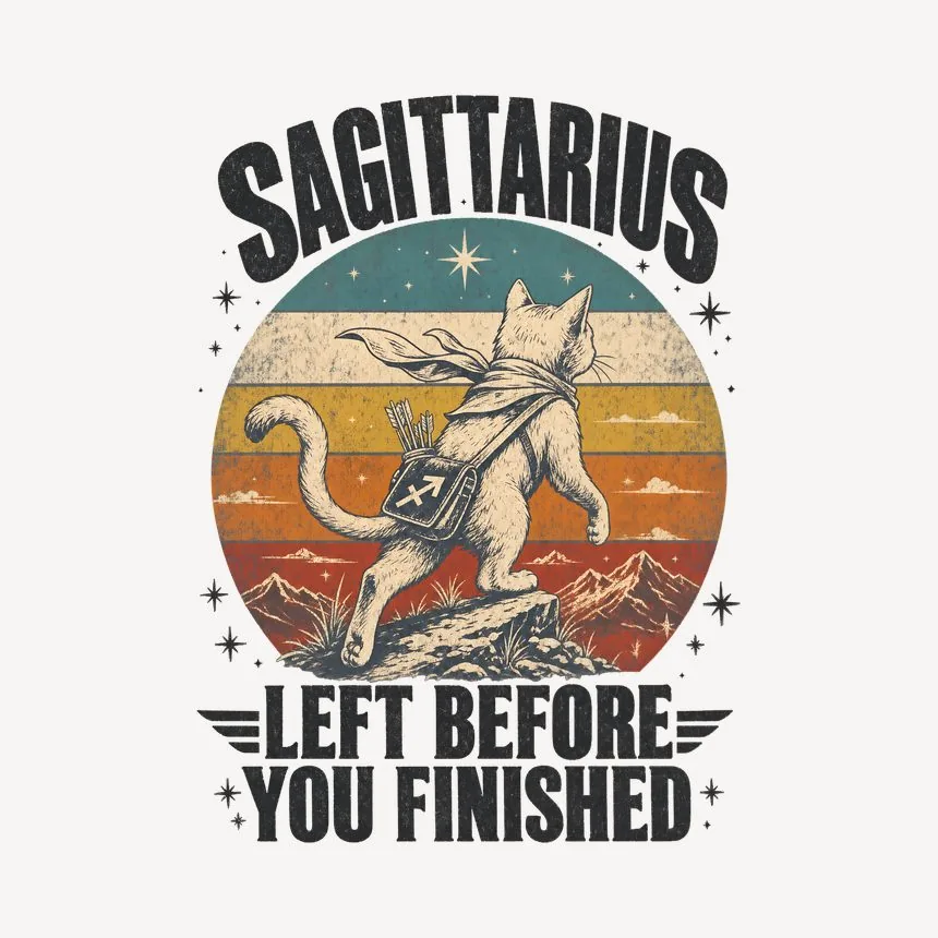 Sagittarius Left Before You Finished Cat Design — funny cat mug
