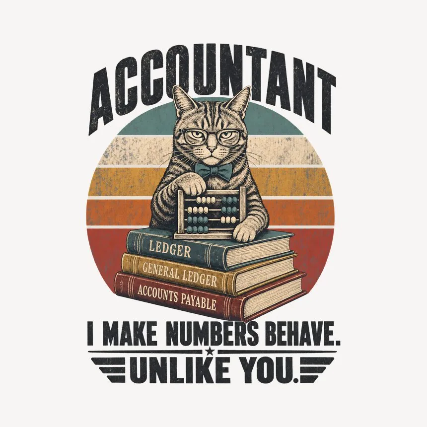 Accountant I Make Numbers Behave. Unlike You — funny cat mug