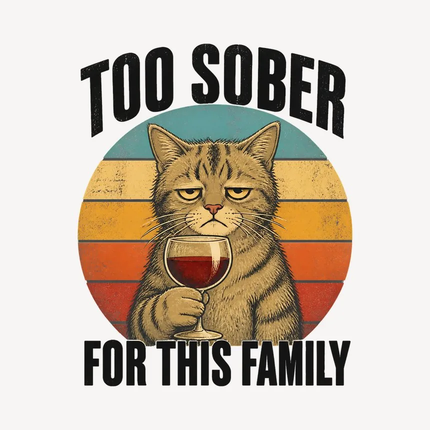 Too Sober For This Family Cat — funny cat mug