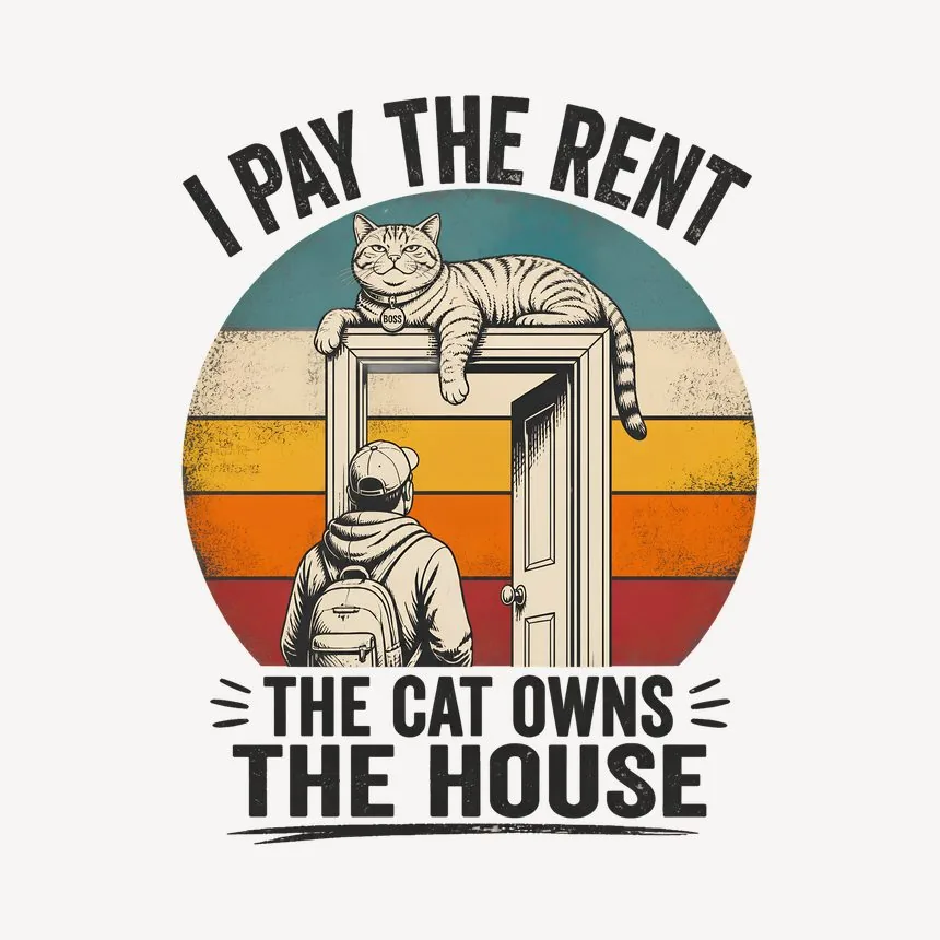 I Pay The Rent The Cat Owns The House — funny cat mug