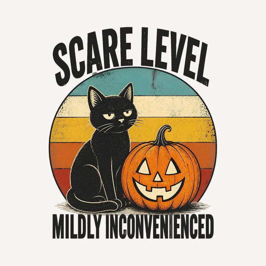 Scare Level Mildly Inconvenienced Halloween Cat — funny cat mug
