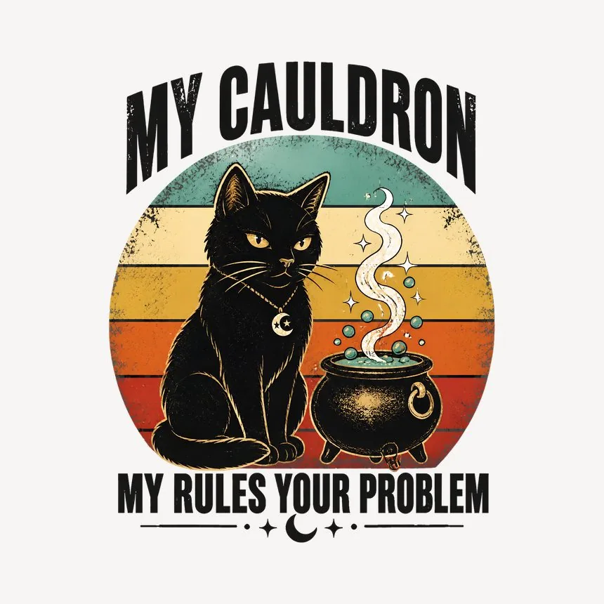 My Cauldron My Rules Your Problem Halloween Cat — funny cat mug