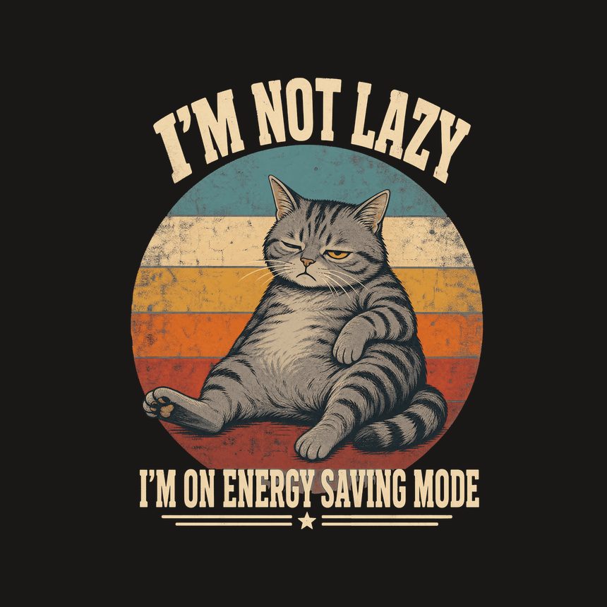 Energy Saving Mode Lazy Cat Retro Design — funny cat phone case