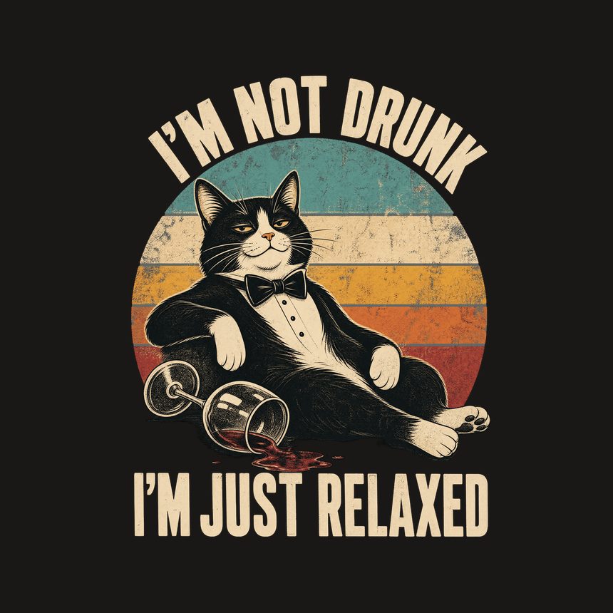 I'm Not Drunk Just Relaxed Wine Cat Retro — funny cat phone case