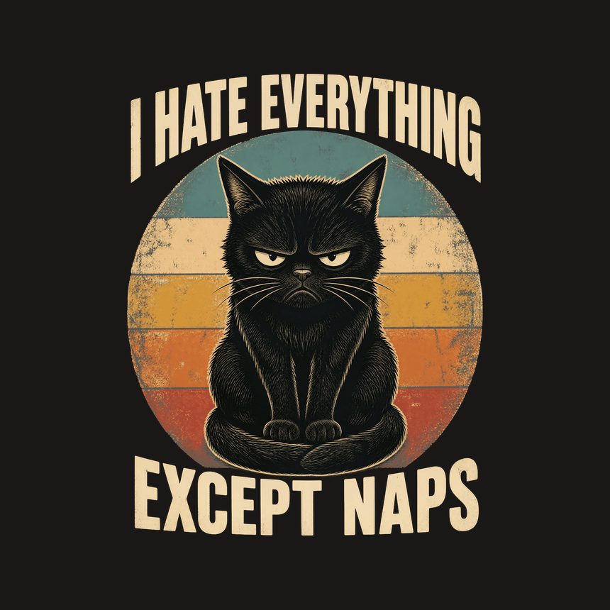 I Hate Everything Except Naps Cat Retro — funny cat phone case