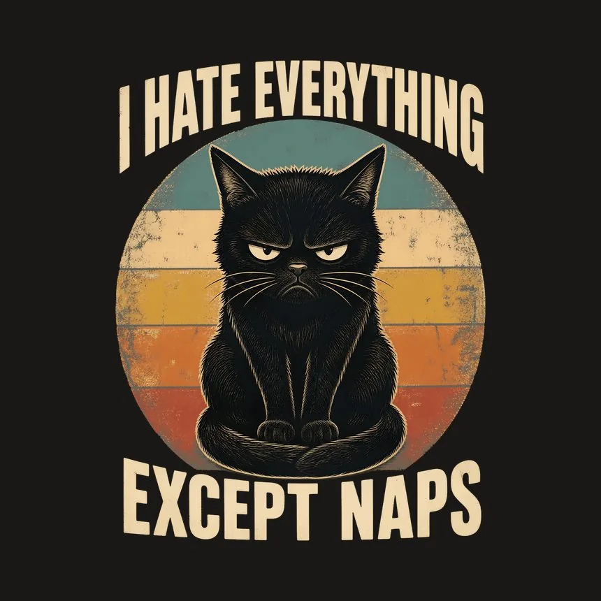I Hate Everything Except Naps Cat Retro — funny cat phone case
