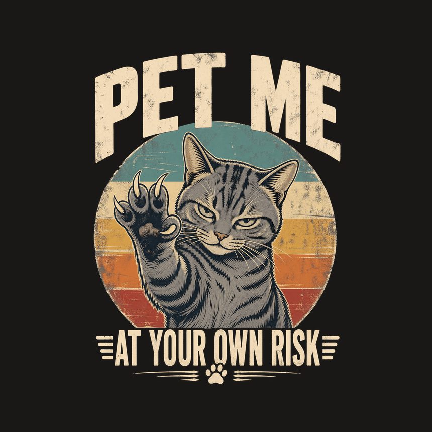 Pet Me At Own Risk Sassy Cat Retro Design — funny cat phone case
